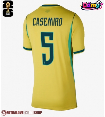 Brazílie Casemiro #5 Domácí Dres pro Dámy MS 2026 Krátkým Rukávem